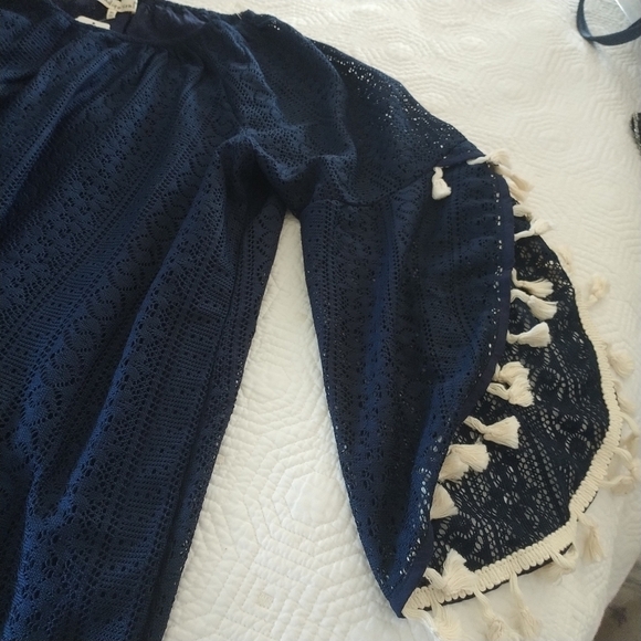Indigo soul Crochet Tassel Navy Dress X Large - Picture 3 of 11